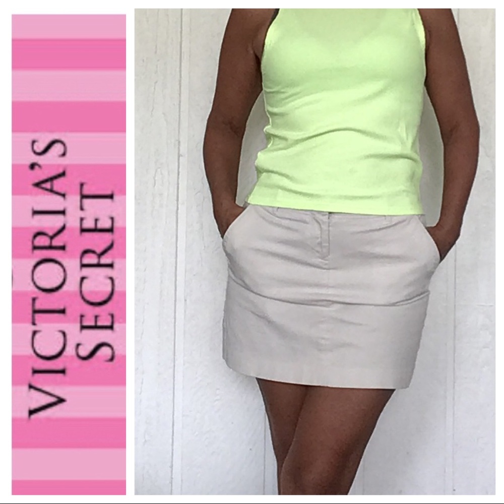 BODY BY VICTORIA COTTON KHAKI SKIRT SIZE 4